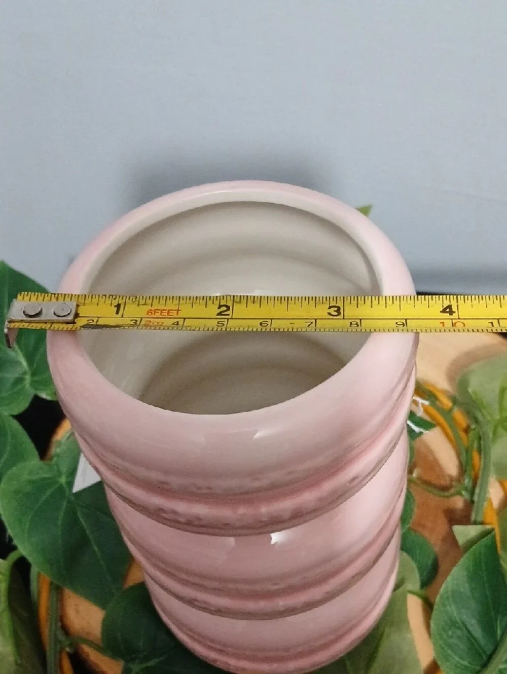 Pink Ceramic Stacked Macaron Vase / Holder- Home Accents NWT